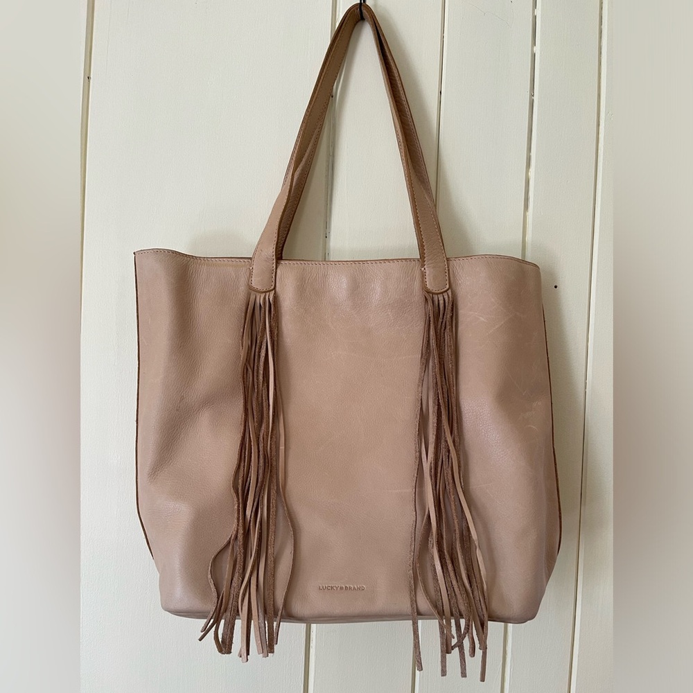 Lucky Brand leather snap-top tote bag